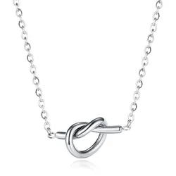 Kette mit Anhänger FIRETTI "Schmuck Geschenk Knoten", silber (edelstahlfarben), Halsketten, Damen, Edelstahl, L: 48cm B: 1,6mm, B:1,6mm