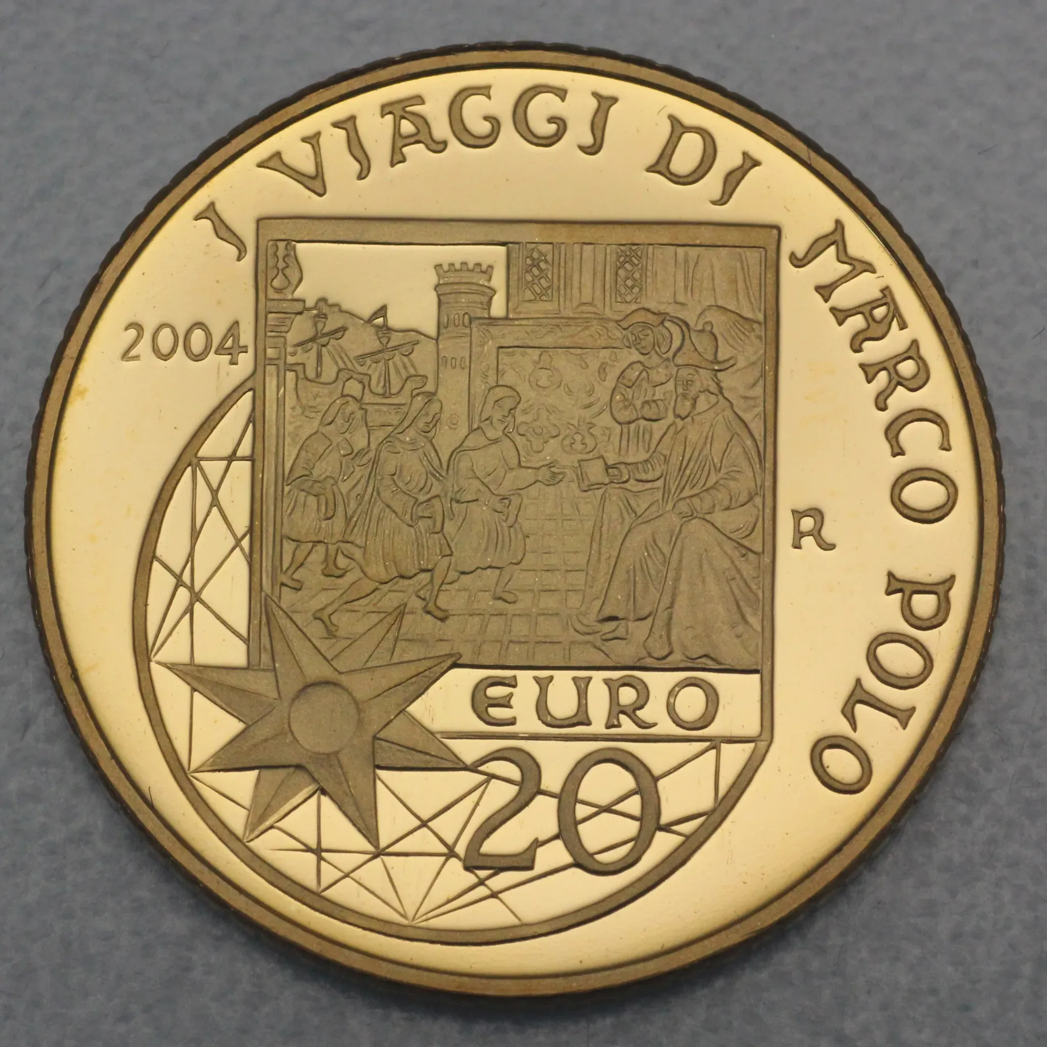 Goldmünze 20 Euro I viaggi di Marco Polo 2004 (PP) 750. Geburtstag Marco Polo (San Marino)