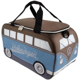 BRISA VW Collection - Volkswagen isolierte Kühl-Wärme-Thermo-Picknick-Lunch-Tasche-Box für Lebensmittel im T1 Bulli Bus Design (Petrol & Braun/25 L)