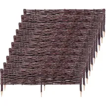 Kadax Palisade aus Weide, natürlicher Weidenzaun, 10 Stück 100x20cm