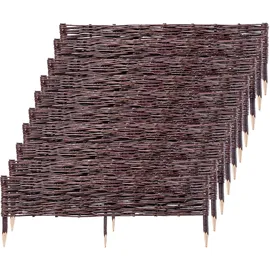 Kadax Palisade aus Weide, natürlicher Weidenzaun, 10 Stück 100x20cm