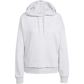 adidas Damen Essentials LINEAR French Terry Hoodie, Light Grey Heather/White, S