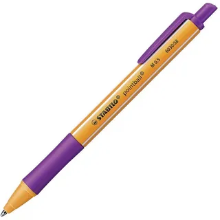 Stabilo Kugelschreiber pointball orange, Schreibfarbe: lila