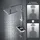 dylin gmbh Regendusche Duschsystem Duschstange mit Ablage Chrom 25x25