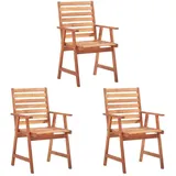 vidaXL Gartenstuhl 60,1 x 69,5 x 33,6 cm braun 3 St.