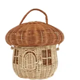 Zerodeko 1stk Pilzkorb Aus Rattan Geflochtener Korb Rattan Dekorativer Mülleimer Geflochtener Korb Aus Rattan Wandbehang Weidenkorb Klein Mit Deckel Rattan-pflanztopf Belohnung Mutter Obst