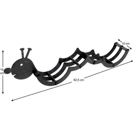 DanDiBo Ambiente Toilettenpapierhalter Holz Schwarz Raupe Klopapierhalter Wand WC Rollenhalter Ersatzrollenhalter