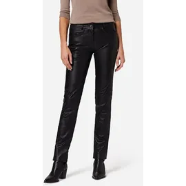 Ricano Dorin - Damen Lederhose/Lederjeans - 5-Pocket Stil (Slim Fit/Low Waist) - echtes (Premium) Lamm Leder (Schwarz, S)