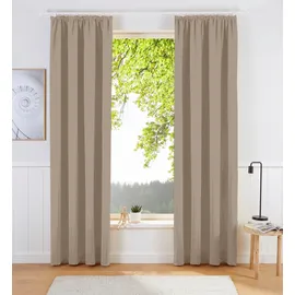OTTO home Vorhang OTTO HOME "SOLA" Gr. 3, grau (taupe), B:130cm H:225cm, Polyester, Polyester, Gardinen, Breite:130 cm, 1 Schal, einfarbig, Verdunkelung