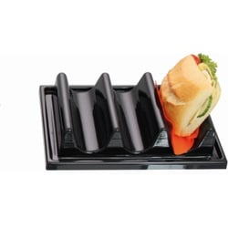 SCHNEIDER Snack-Verkaufsständer, Wellenform, In Wellenform, für die Warenpräsentation im Thekenbereich, Kunststoff, schwarz, 290 x 195 x 60 mm
