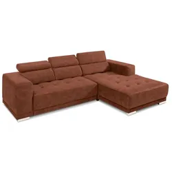 SOMETA Ecksofa Cocoon Samt Stoff Whisky