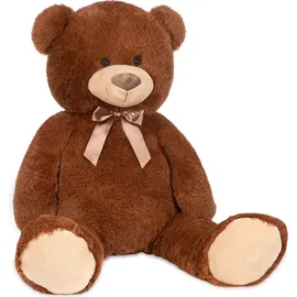 Brubaker XXL Teddybär 100 cm Braun mit einem Lieblingsmensch Herz Stofftier Plüschtier Kuscheltier