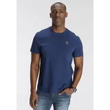 delmao Rundhalsshirt DELMAO, Herren, Gr. L (52/54), blau, Single Jersey, Obermaterial: 100% Baumwolle, unifarben, Basic, regular fit, Rundhals, Shirts Rundhalsshirt, Kurzarm, Regular Fit, basic, aus 100% Baumwolle, Topseller