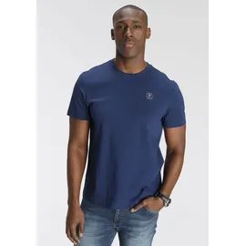 delmao Rundhalsshirt DELMAO, Herren, Gr. L (52/54), blau, Single Jersey, Obermaterial: 100% Baumwolle, unifarben, Basic, regular fit, Rundhals, Shirts Rundhalsshirt, Kurzarm, Regular Fit, basic, aus 100% Baumwolle, Topseller
