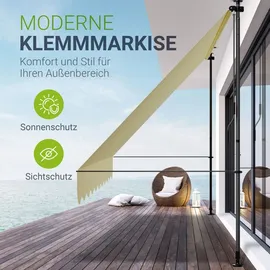 Juskys Klemmmarkise Kapstadt 350 x 120 cm Beige