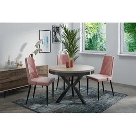 WFL GROUP Esstisch Sonoma Eiche, Holzwerkstoff, 6-Sitzer, Rund,Rund, 100x76x100 cm, Esszimmer, Tische, Esstische