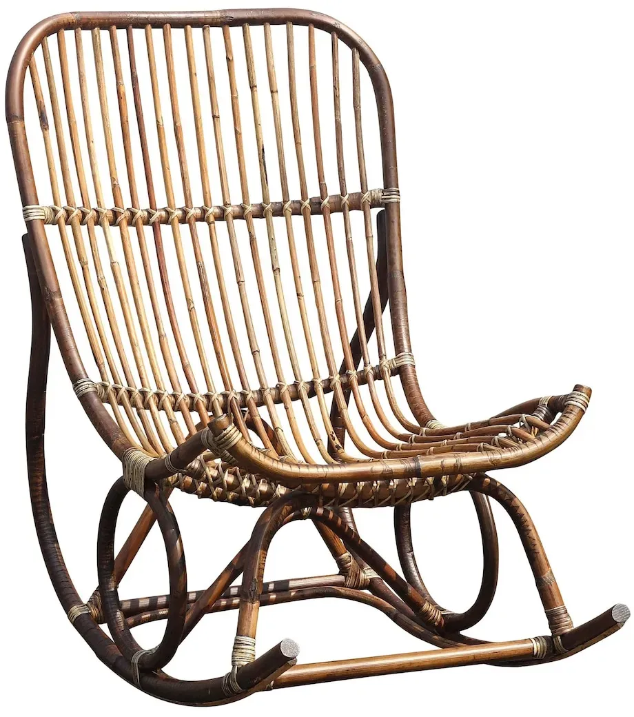 Schaukelstuhl Rattan Wohnzimmer Sessel Stuhl Relaxsessel Schaukelsessel