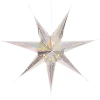 COM-FOUR® LED Deko Stern silberfarben - Weihnachtsdekoration Stern mit Beleuchtung - 60 cm