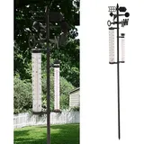 CEPEWA Wetterstation Barometer Regenmesser Thermometer Windgeschwindigkeit 150 cm