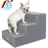 Nepfaivy Hundetreppe Für Kleine Hunde 3-Stufig, Hundetreppe Hunderampe Für Bett