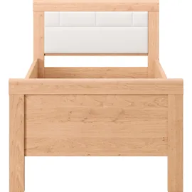 Priess Einzelbett PRIESS "Arnsberg", braun (livorno buche, weiß), B:108cm L:208cm, Betten, Kinder-Einzelbett Jugendbett Bettgestell, Komforthöhe mit gepolstertem Kopfteil