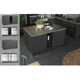 kochstation Kücheninsel »KS-Luhe, Breite 153 cm, mit Flaschenregal«, MDF-Fronten, Arbeitsplatte 38mm stark, grau