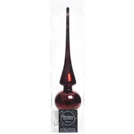 Kaemingk Christbaumschmuck Christbaumspitze Glas 6 x 26 cm rot glänzend