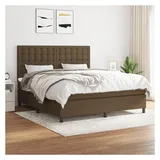 vidaXL Boxspringbett mit Matratze Dunkelbraun 180x200 cm Stoff