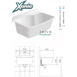 Zelvo Maximus Ausgussbecken 61 x 44 x 23,5 cm