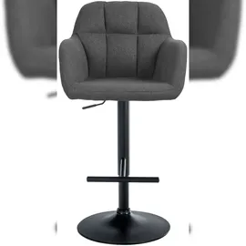 CLP Barhocker Natoma Stoff I 360° Drehbar, Metallgestell Höhenverstellbar Mit Fußstütze I Thekenhocker Für Bar Mit Gepolsterte Sitzfläche