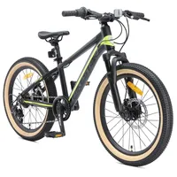 Bikestar Kinder Fahrrad Aluminium Mountainbike 20 Zoll schwarz/grün Schwarz