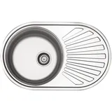 Victory Edelstahlspüle 780 Mm 1 Becken Reversibel Inkl. Excenterbedienung Abtropffläche Überlauf