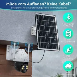 LuVision 4G LTE PTZ Solar Überwachungskamera 4MP Weiß