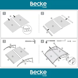 OEM Vordach 150 x 80 cm braun