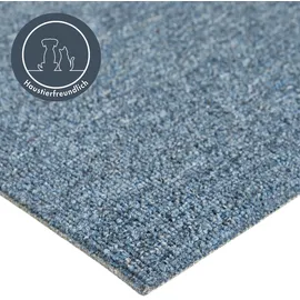 Andiamo Teppichboden ANDIAMO "Bob, Feinschlinge, Gesamthöhe 4,5 mm, Luxusklasse LC1", blau, B:500cm L:700cm, Kunstfaser, Teppiche, meliert, Breite 200, 400 oder 500 cm, strapazierfähig & pflegeleicht