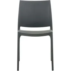 DELUKE® Stuhl VAYA - 81x44x50cm, dunkelgrau, Kunststoff Kunststoff Gestell Stühle Esszimmerstühle Stuhl Esszimmer Esstisch Stühle Küchenstuhl
