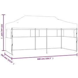 vidaXL Pop-up 3 x 6 m inkl. Seitenteile cremeweiß