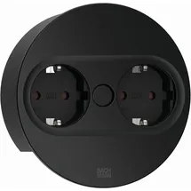 Bachmann Doppelsteckdose Twist 2 2 m Schwarz 2 St.