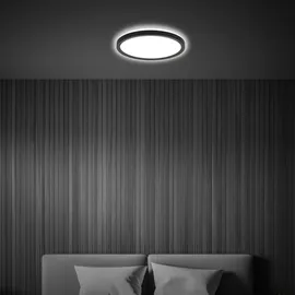 Briloner LED-Deckenleuchte Pulap, Schwarz - 29 cm, Kunststoff, IP44