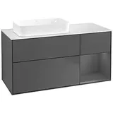 Villeroy & Boch Finion Waschtischunterschrank F691GKGK 120x60,3x50,1cm, Regal rechts Anthracite matt, Anthracite matt