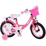 TPFSports Ashley Kinderfahrrad - Mädchen - 14 Zoll - Rücktritt + Handbremse - Rot/Rosa