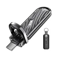 SSK USB 2TB Externe SSD mit bis zu 2000 MB/s, Typ-c Externe Festplatte Solid State Laufwerke USB 3.2 Gen 2X2 Memory Stick für iPhone15/16 Pro ProRes Mac/WTG/Android, Zinklegierung