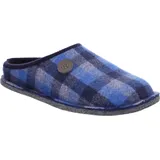 Rohde Herren Pantoffel Filz Hausschuh Karo Muster lose Einlagen Lucca-H 6944, Größe:41 EU, Farbe:Blau - Blau - 41