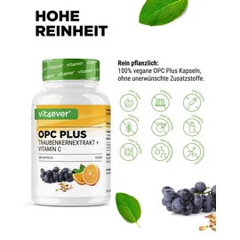 Vit4ever OPC Traubenkernextrakt + Vitamin C Kapseln 365 St.