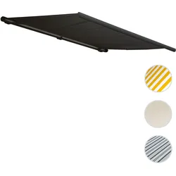 Elektrische Kassettenmarkise T123, Markise Vollkassette 4,5x3m ~ Polyester anthrazit, Rahmen anthrazit