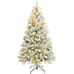 Rebecca Mobili Weihnachtsbaum 180 cm mit 300 Lichtern aus PVC, grün und weiß