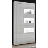 furn.design Vitrine Nobile 100 x 35 x 198 cm Weiß/Grau