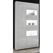 furn.design Vitrine Nobile 100 x 35 x 198 cm Weiß/Grau