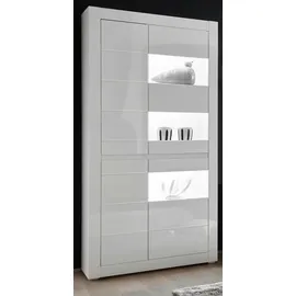 furn.design Vitrine Nobile 100 x 35 x 198 cm Weiß/Grau