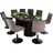Home Deluxe - Pokertisch Mit 6 Stühlen Double Up - Tisch Mit Led Beleuchtung U. Getränkehalter, Maße: 215 X 106 X 78 Cm, Stuhlfarbe: Hellgrau I Spieltisch Poker Tisch Led-pokertisch Pokertisch Pokert